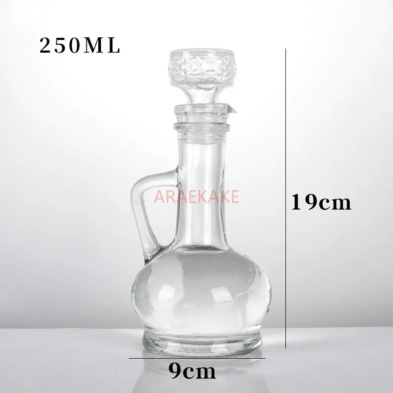 Popular Glass Oil Bottle European 350ml Oil Bottle with Handle Amazon Foreign Trade Seasoning Bottle Household Olive Oil Bottle