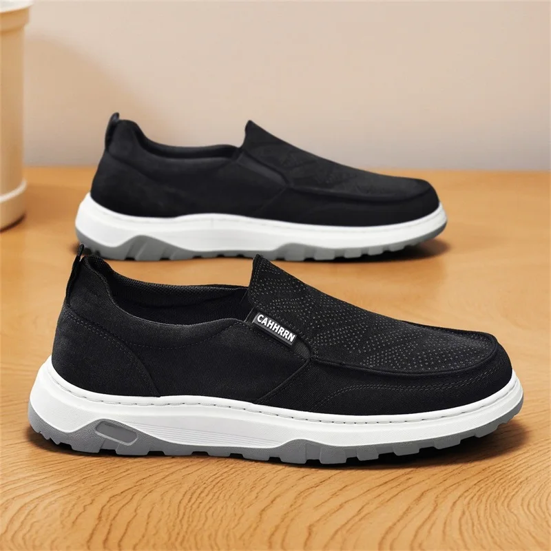 

Новые летние дышащие парусиновые туфли, мужские лоферы, кроссовки без шнуровки, модная повседневная мужская обувь, легкие туфли на плоской подошве, мужская обувь для вождения Zapato
