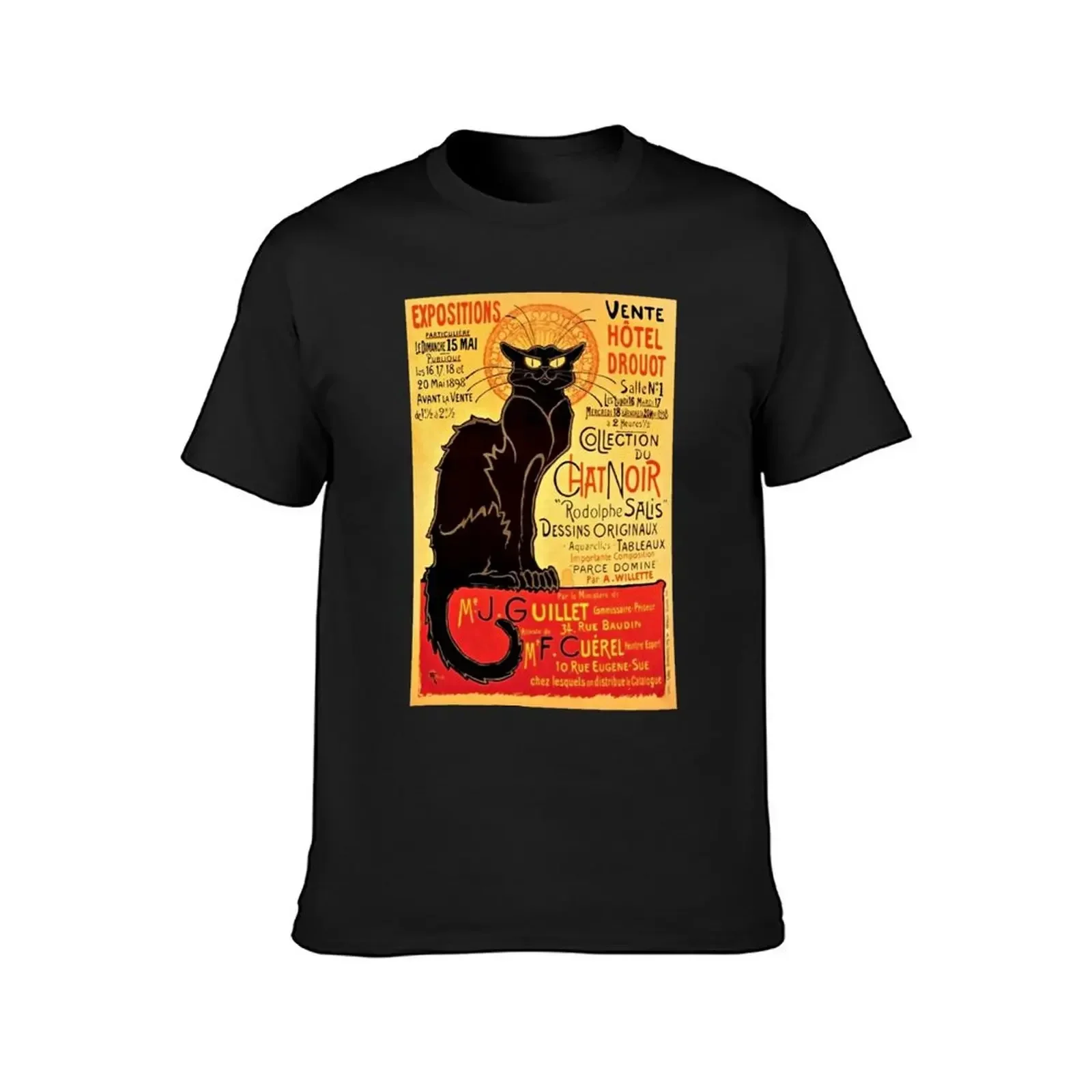 Le Chat Noir, Exposition particulière - 1896 T-Shirt plus sizes graphics boys animal print hippie clothes mens champion t shirts