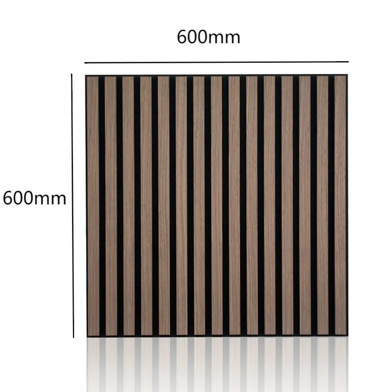 600X600mm wood slats sound insulation board 2pcs medium density fiberboard polyester fiber sound insulation decorative wallboard