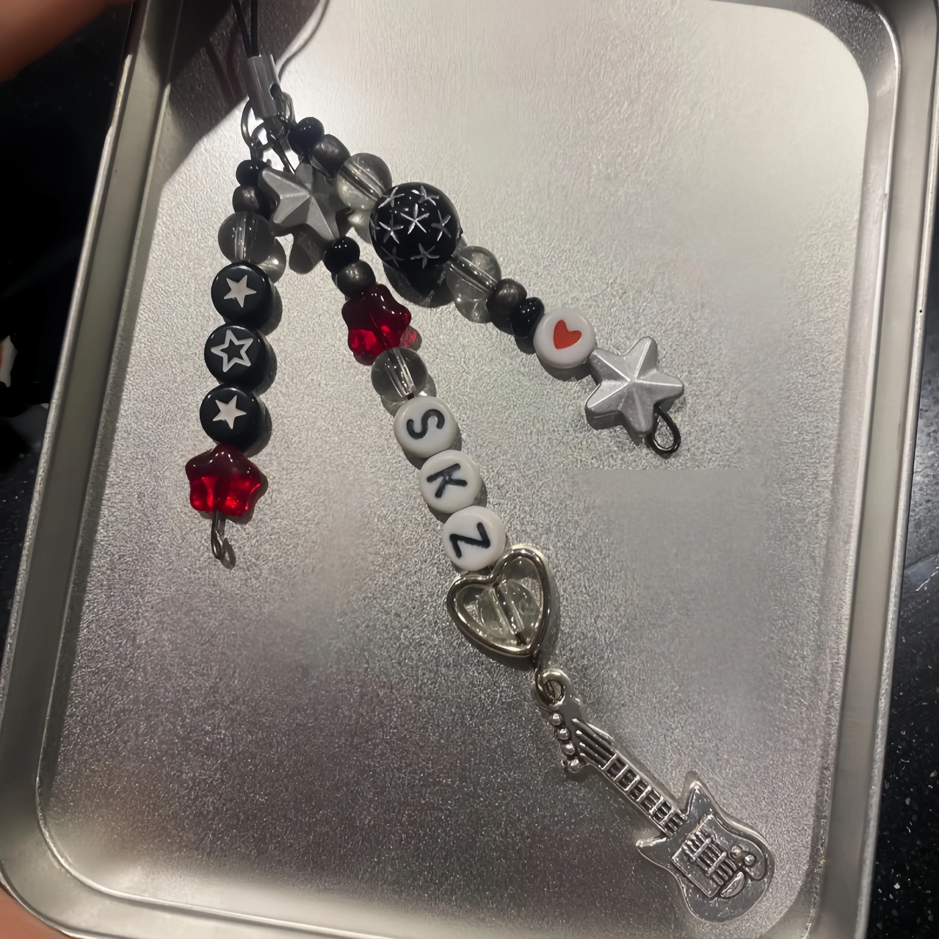 K-pop skz black and red mobile phone accessories view 2