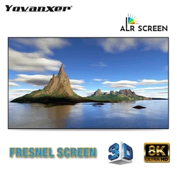 2024 Upgraded Fresnel 5.0 ALR Long Throw Projection Screen Fixed Frame Ambient Light Rejecting for Normal Projector CLR 8K HD 3D