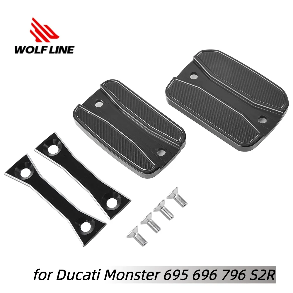 

Wolfline For Duacti Front Brake Clutch Fluid Reservoir Pump Cover Cap Motorcycle Accessories for Ducati Monster 695 696 796 S2R