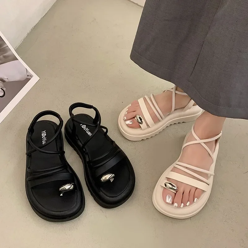 Gladiator Sandals Women 2024 Summer New Fashion Trend Platform  Shoes for Women Open Toe Casual Roman Sandals Zapatos De Mujer