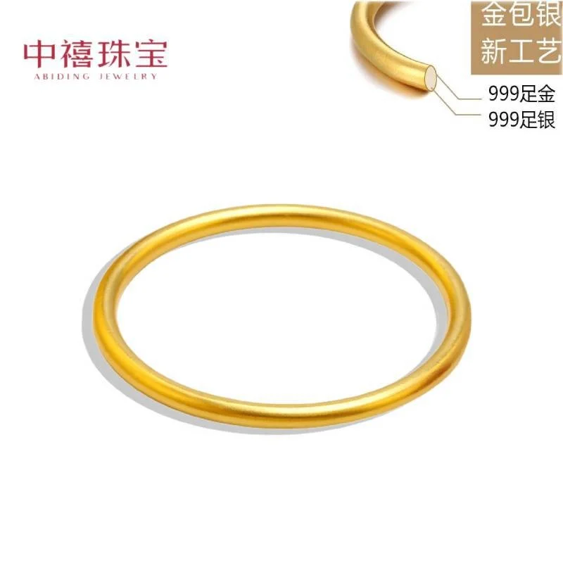 Luxury brand genuine real jewels Solid 999 Cast Full Plain Ring Inheritance of Ancient Law Gold Wrapped Silver Bracelet high qua