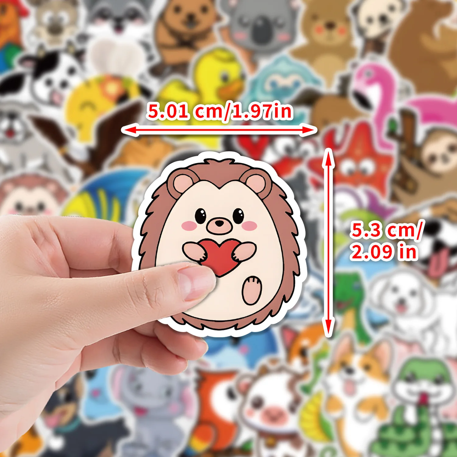 50/100 Pcs Fun Cartoon Little Animal Doodle Stickers No Repeat Game for Toys Stationery Box Fridge Suitcase Helmet Bicycle