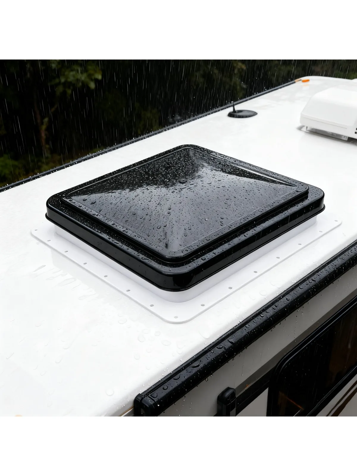 42 x 42 cm RV-Dachventilator, Oberlicht, quadratisch, Wohnwagen-Dach, Push-Pull-Fenster, Wohnmobil, Wohnmobil, Heimlüftung, Abluftventilator mit Insektennetz