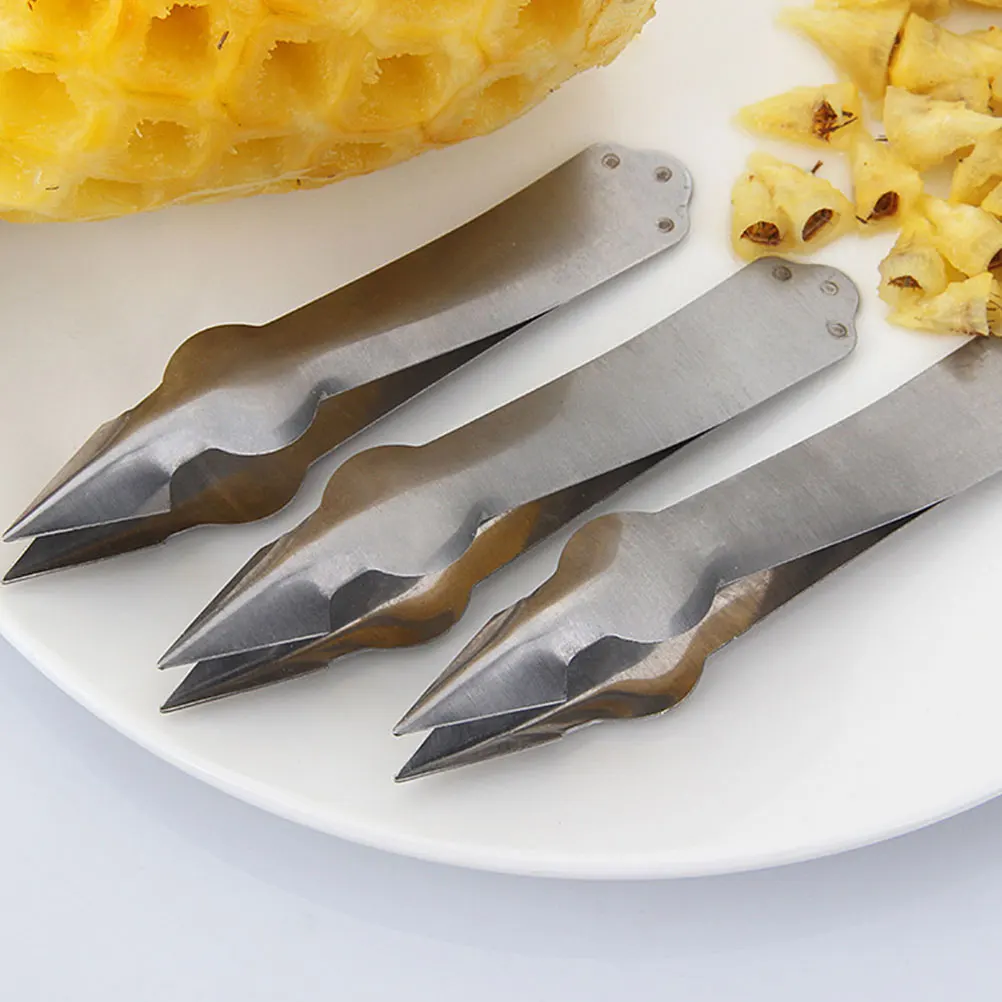 

10 Pcs Stainless Steel Pineapple Peeler Easy Grip Kitchen Eye Removing Tool Fruit Veggie Gadgets
