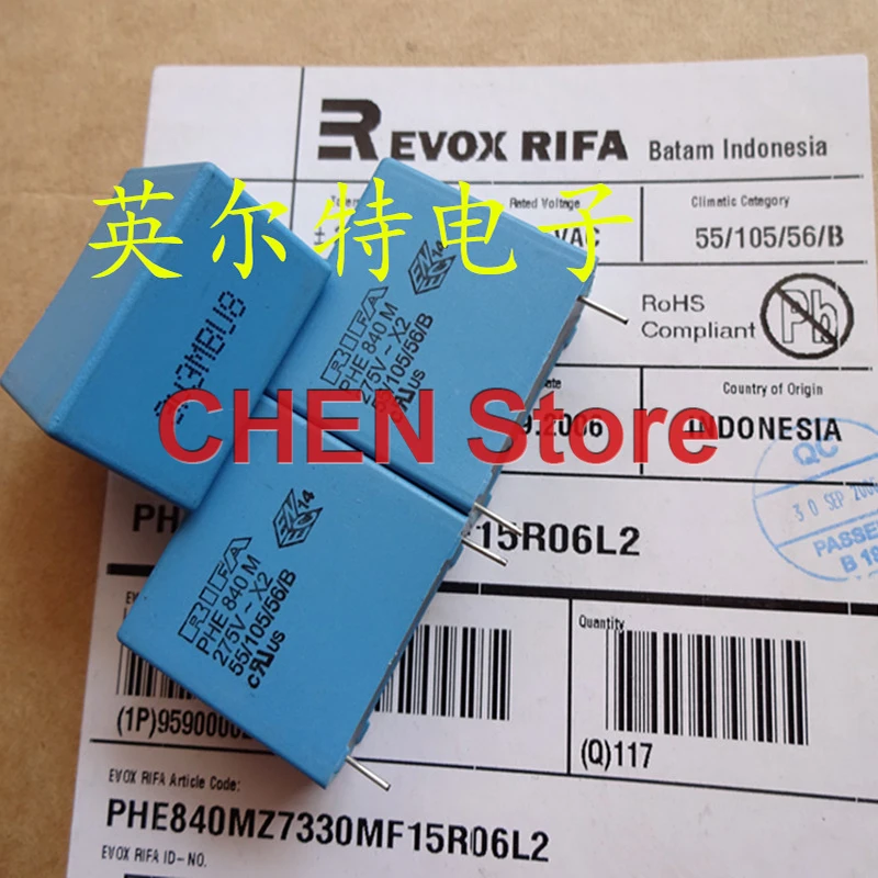 10PCS NEW kemet RIFA PHE840 2.2UF 3.3UF 6.8UF 275VAC Film Capacitance 225 335 685 PHE840M 225/275vac Film Safety Capacitors