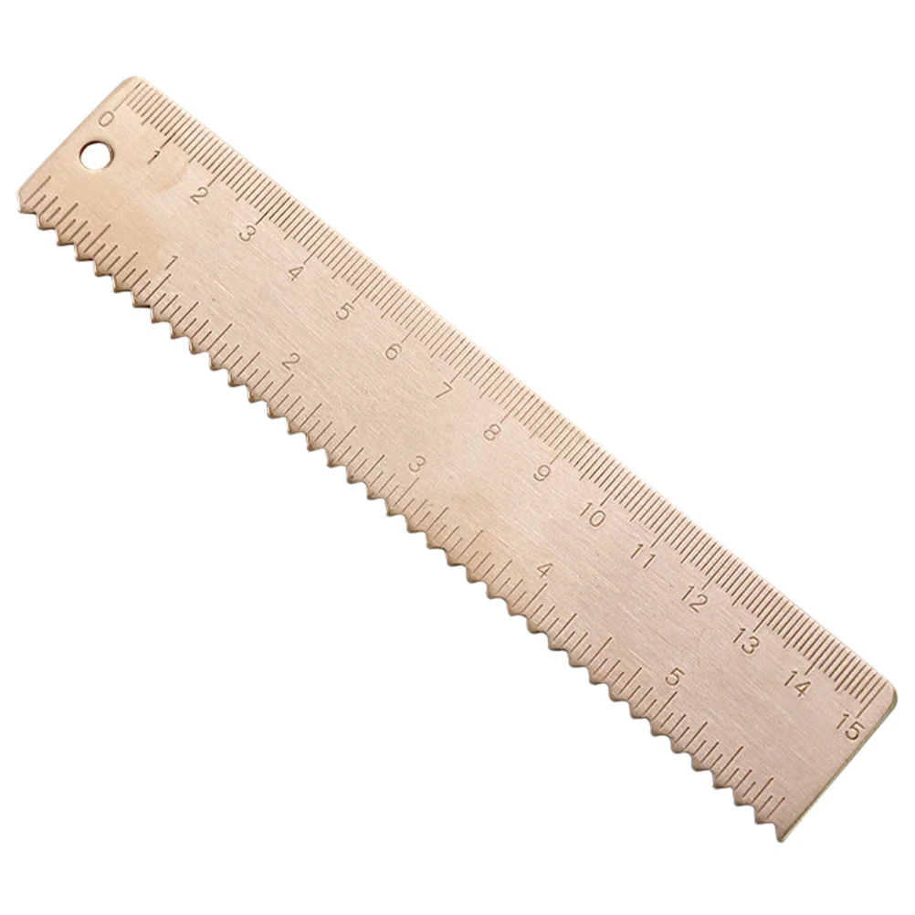

1Pc 15Cm Brass Ruler Double Scale Measurement Tool Creative Straight Ruler School Supplies
