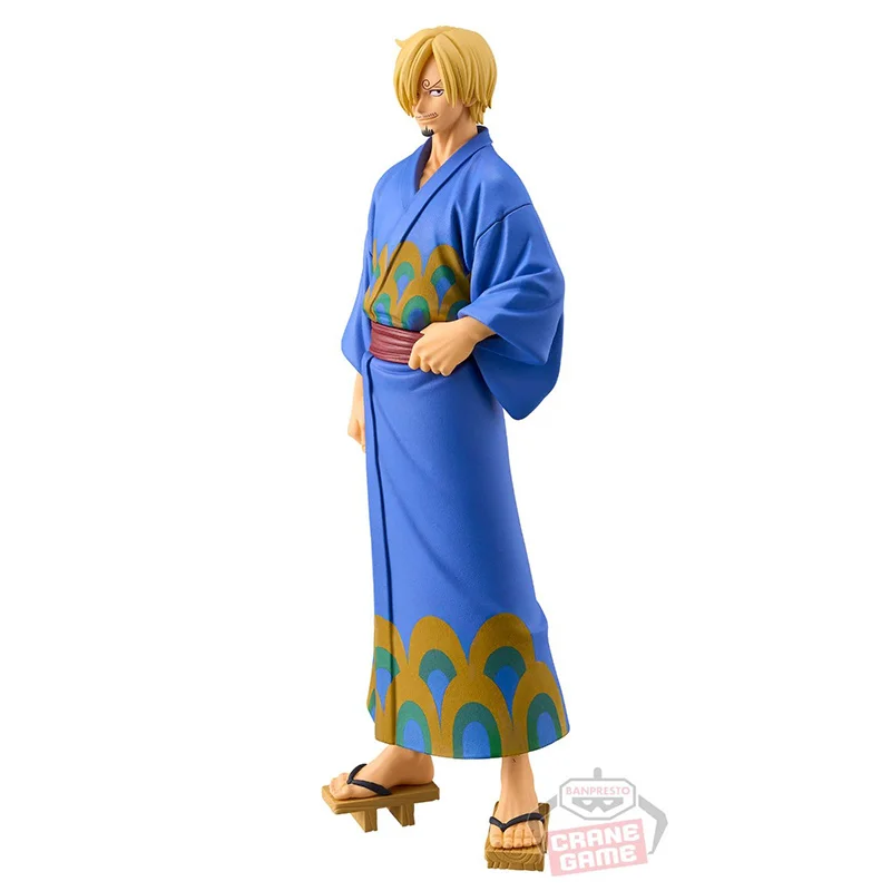 Bandai Banpresto One Piece DXF The Grandline Series Wanokuni Sanji Yukata Ver. 17Cm Anime oryginalna figurka Model zabawkowy prezent