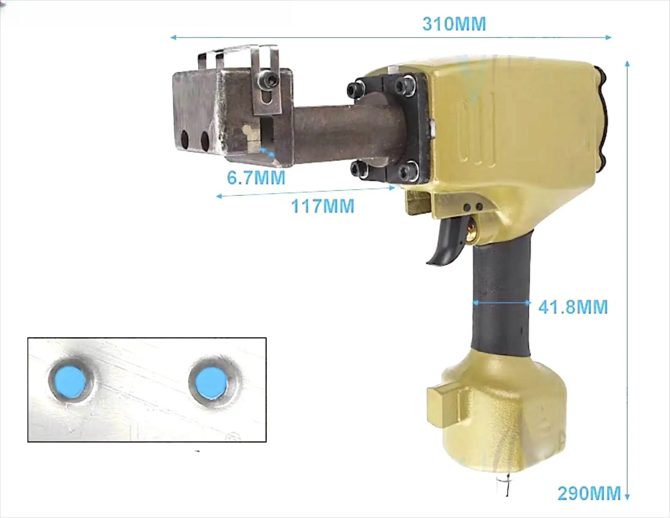 TY17305C Pneumatic  Countersink Double Holes Puncher Hinge Boring Tools 5 mm Flat Head Screws Sit Flush to the Work Piece