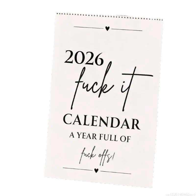 

D5BB 2026 Adult Humor Calendar Twin Wire Binding Paper Calendar Monthly Planner