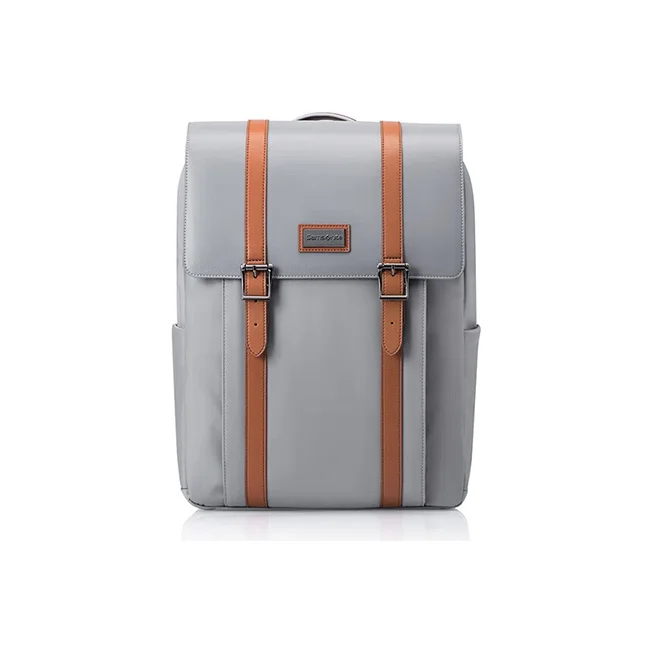 Mochila SAMSONITE em Couro Sintético Microfibra Unissex Preto/Cinza