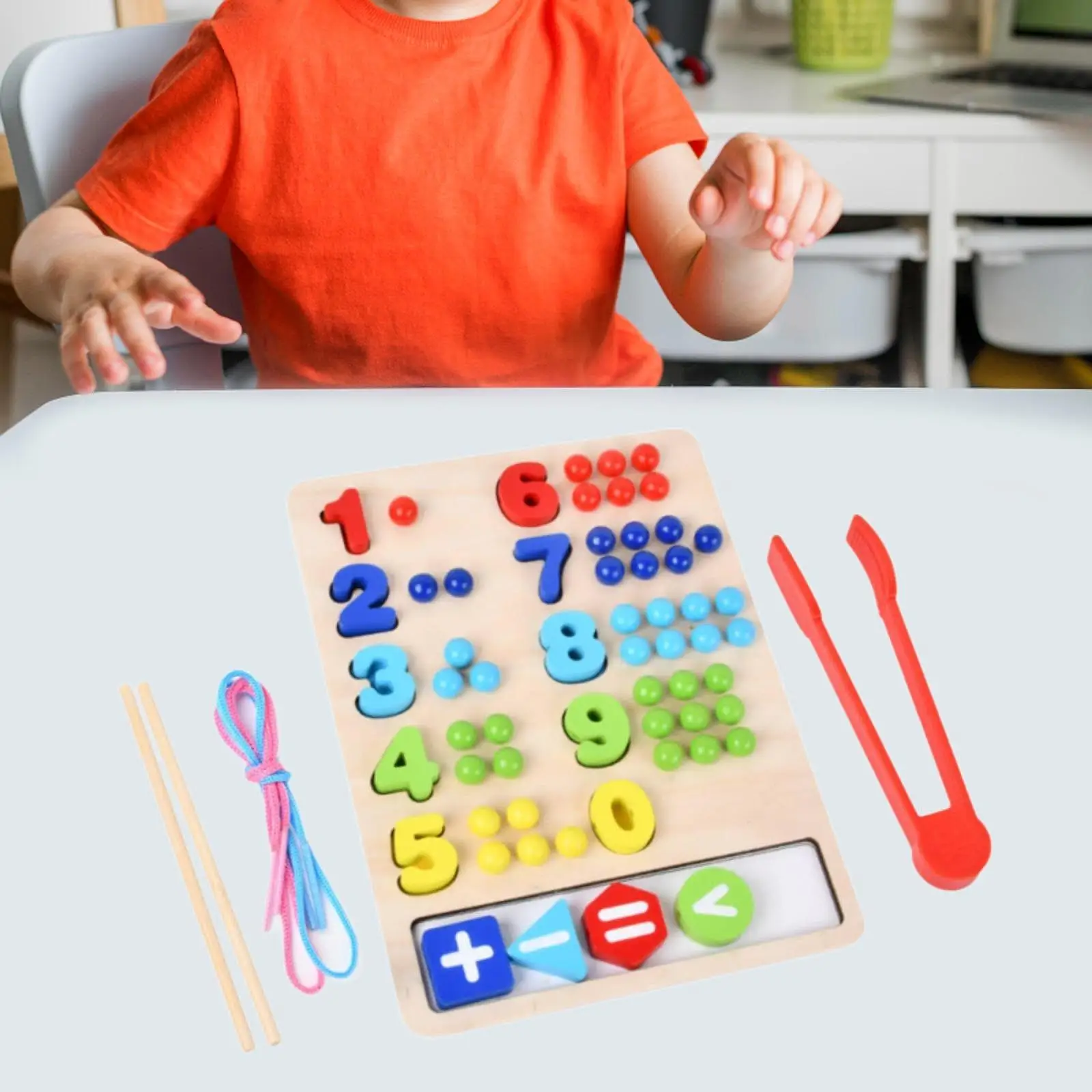 Jeu de Perles en Bois pour Enfant d'Âge Présв, Jouet à Empiler, Corresponlégiti, Coordination, Motricité Fine, Tri de Documents