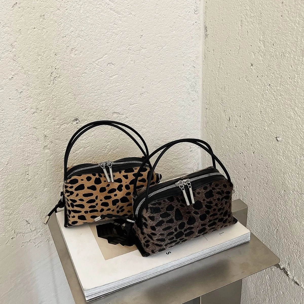 NEW 2026 Autumn New Premium Pu Leather Fashion Versatile Square Box Bag Women's Leopard Print Crossbody Purse