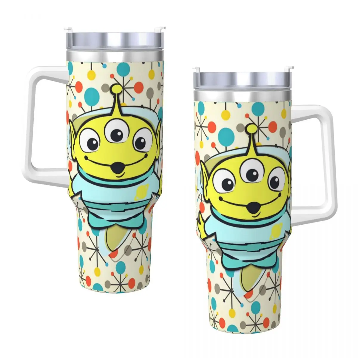 

Toy Story Alien Stainless Steel Tumbler Camping Thermal Mug With Straws and Lid 40oz Mugs Cup Cold Drink Water Bottle