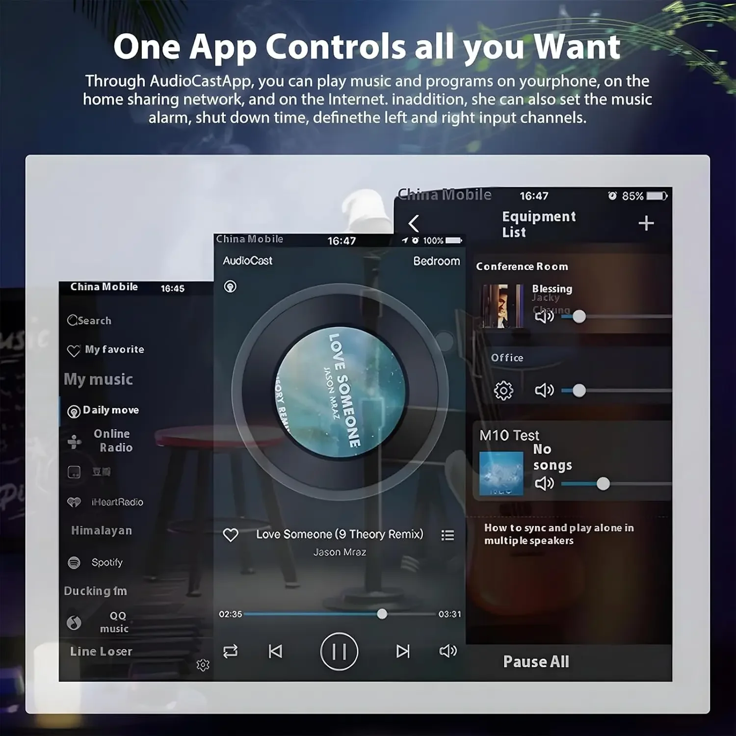 جهاز استقبال لاسلكي M5 AudioCast HiFi، محول صوت Airplay 2 DLNA WiFi Bluetooth، بث موسيقى متعدد الغرف لنظام iOS Android