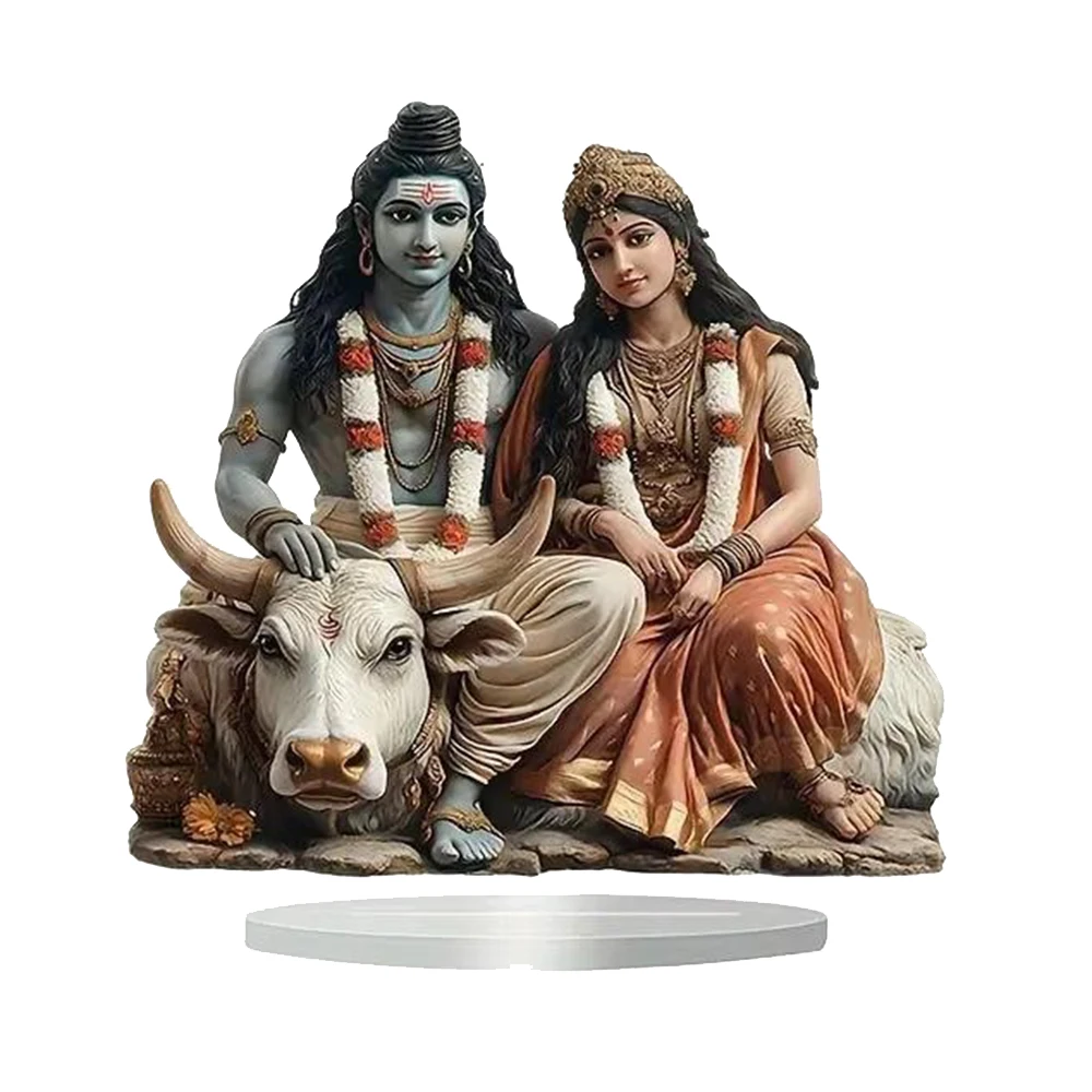 

2025New 2D Bohemian Statue ornament with base, Acrylic Hindu deity decoration sign plaque, Double sided, Home decor ornaments