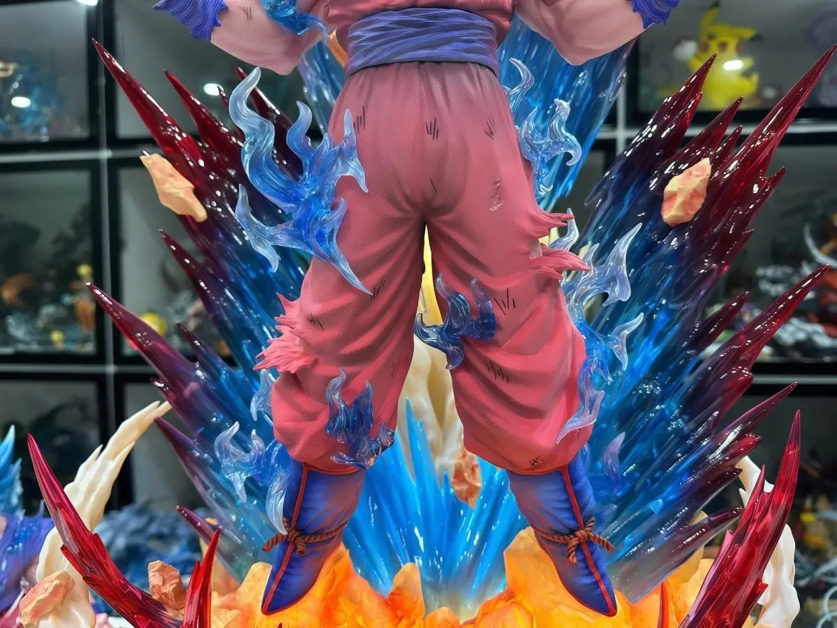 45cm Dragon Ball Anime Figure Son Goku Figure Super Blue Realm King Fist Goku Figurine Statue Model Collection Ornament Toy Gift