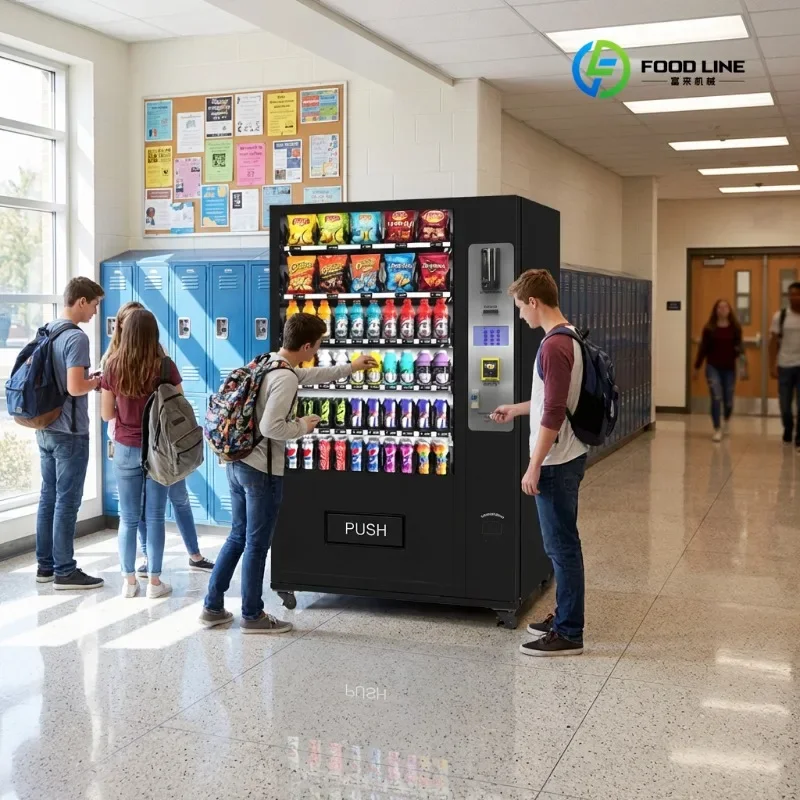 FL New Shipping Maquinas Expendedoras Snack Vending  Machine for Foods and Drinks with Age Verification Custom