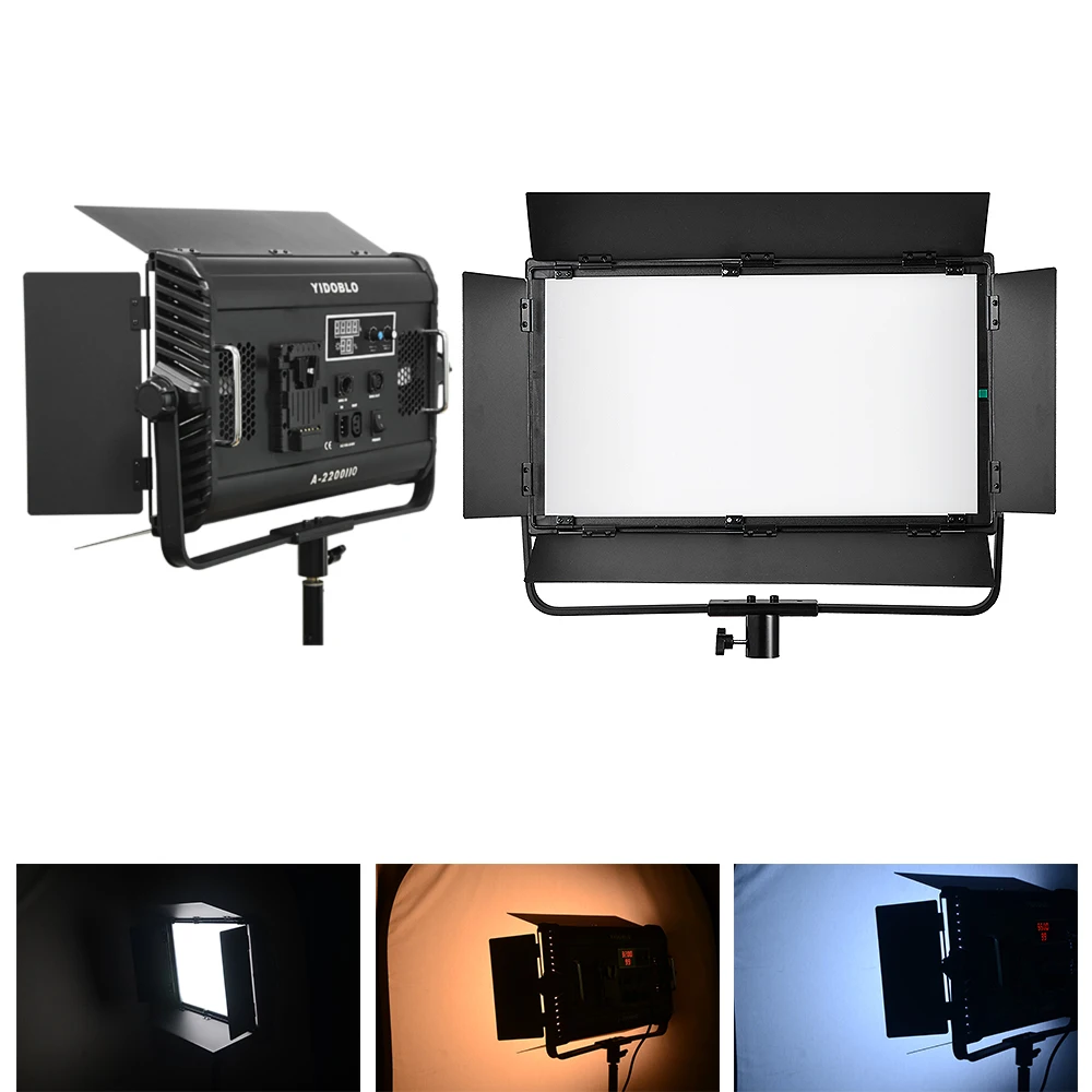 100W Led Panel Video Lights Bi-color Photo Studio Lighting Continuous Lamp Yidoblo A2200IIQ Soft Fill Light CRI95 Remote Control