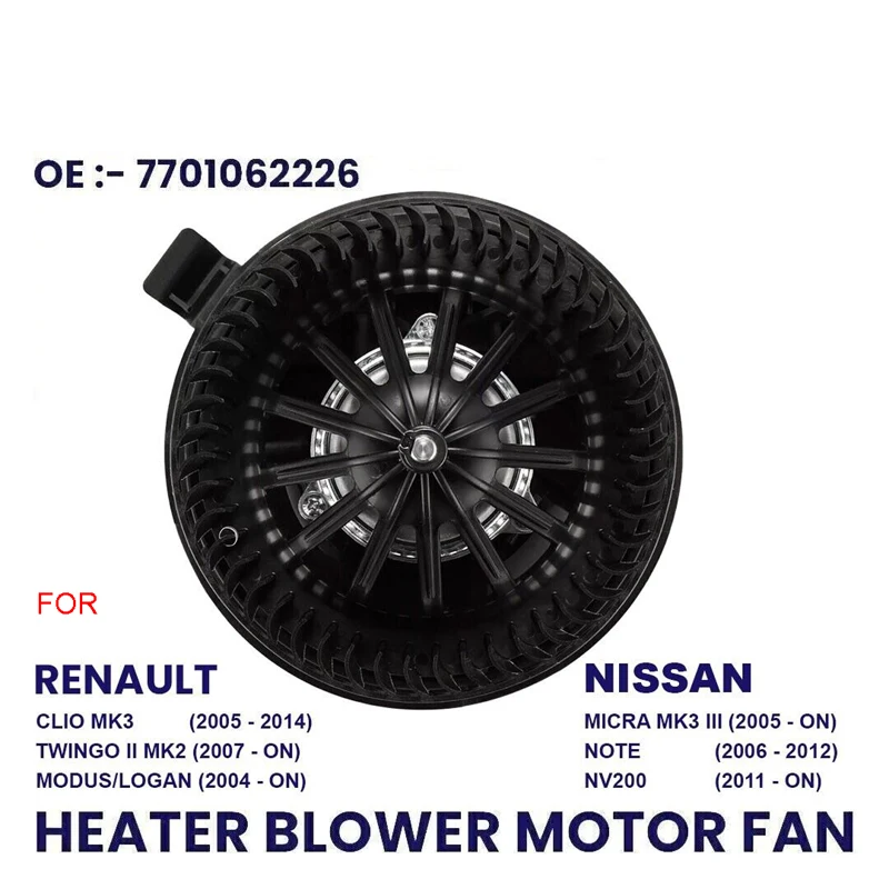 HEATER BLOWER MOTOR FAN FOR RENAULT CLIO MK3 TWINGO NISSAN MICRA MK3 NOTE MK1
