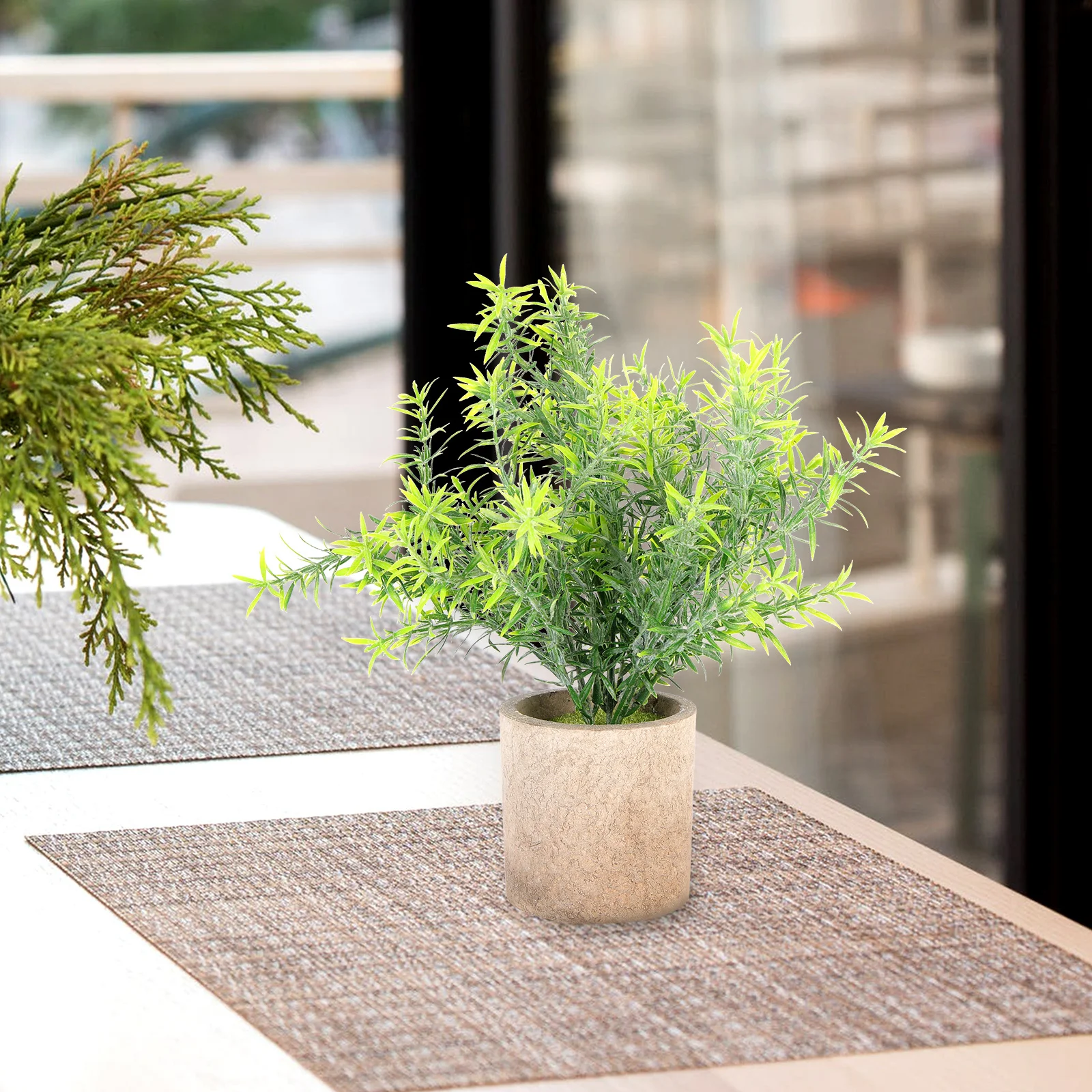 

3Pcs Simulated Eucalyptus Leaf Bonsai Ornament Decorative Potted Plants Home Desktop Office Artificial Fake Plant Realistic