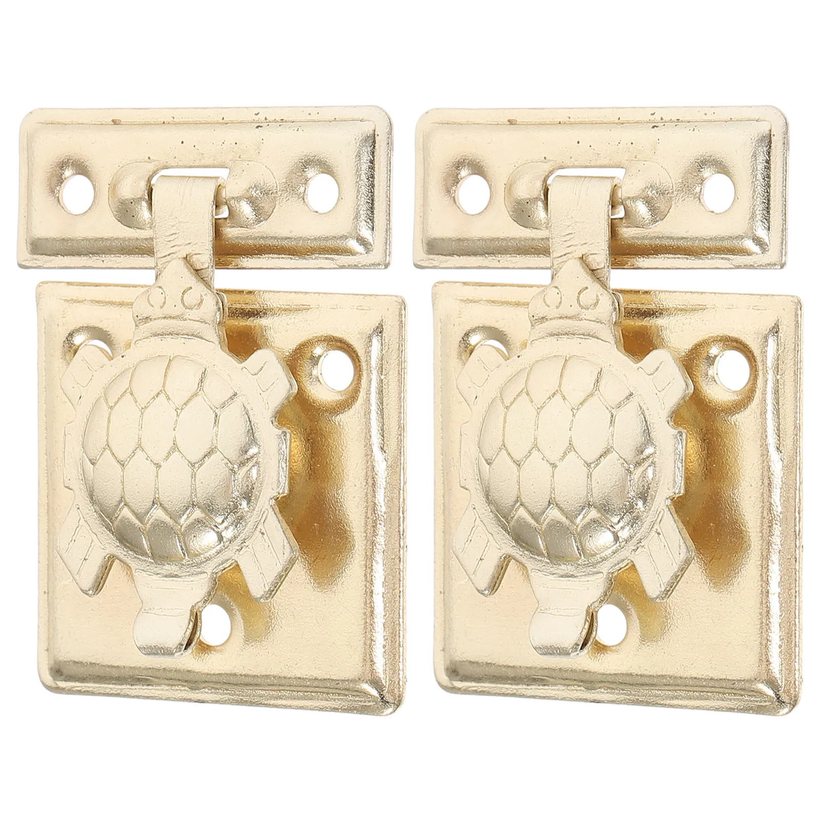 2Pcs Turtle Box Buckle Hasp Latch Vintage Lock Decorative Secure Small Cabinet Drawer Jewelry Box Hardware Trailer Door Locks