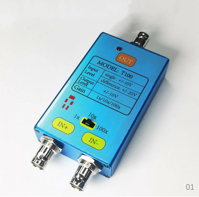 New 10MHz Bandwidth Oscilloscope Differential Probe DDS Gain Split Probe Signal Amplifier 100x 10x 1x