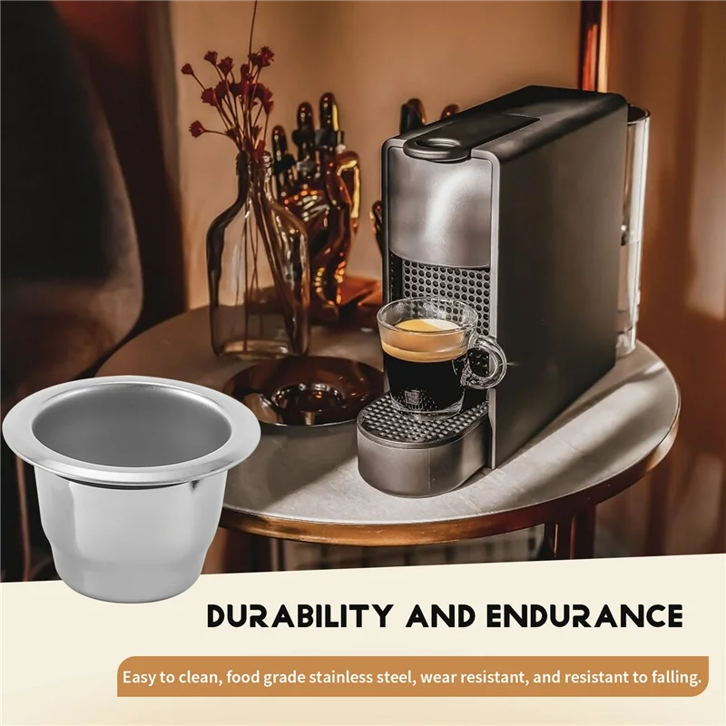 ABBK-1 dosettes 100 joints en acier inoxydable rechargeable Nespresso café Capsule réutilisable pour Machine Nespresso expresso cafetière C