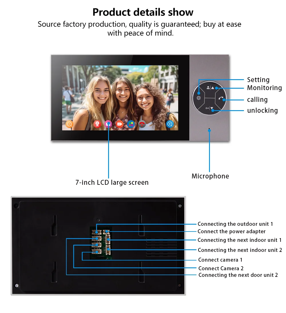 1080P Smart WiFi Video Türklingel Video intercom System Tuya Smart Tür Telefon AHD Touch Key Monitor Tür Handy kits