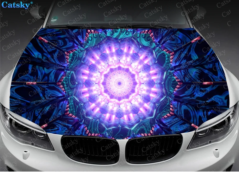 Ethnic Style Printstyle,Mandala,Car Floor Mats,Car hood wrap lion decal, bonnet vinyl sticker,  CUSTOM made to Fit Any Car