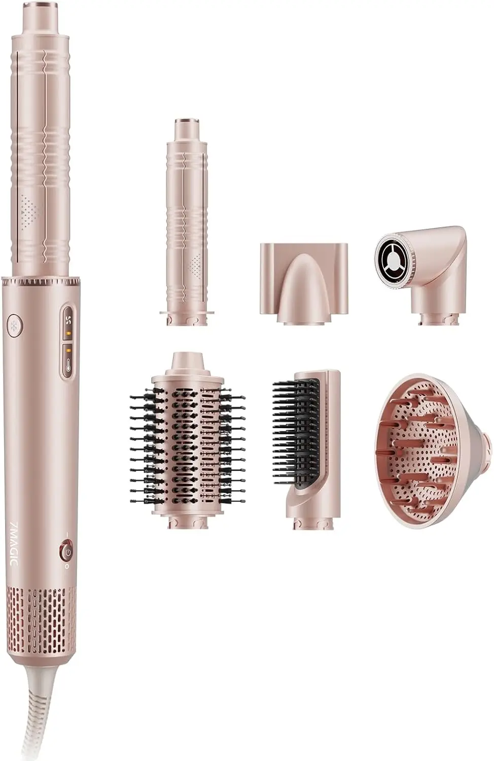 

7-in-1 High-Speed Hair Styler & Dryer, 110,000 RPM, Negative Ions, Auto-Wrap Curlers, Smart Temp Control, Travel Case