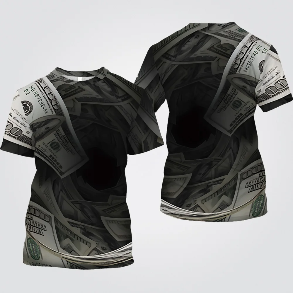 Men's Dollar T-shirt Unisex 3D Printed Hip Hop Sweatshirt Tops Funny Short Sleeve Street Trend Fashion Crew Neck Polyester Tee