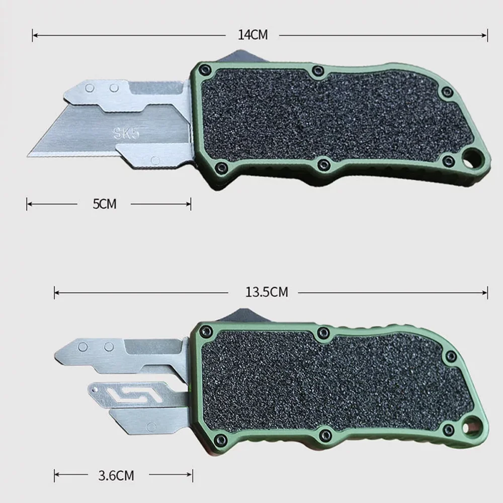 Imagem -06 - Lâmina Faca Utilitário Aeronáutica Alça de Alumínio Edc ao ar Livre Ferramenta Multitool Papel Afiada Cortador Presente Cinco Lâmina Alta Qualidade Sk5