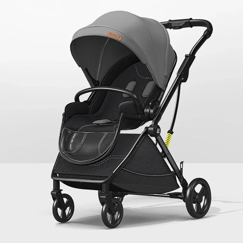 4-Wheel Egg-sheet Baby Stroller,  One-Hand Fold,  Suspension for Comfortable Ride,  high landscape modern baby carriage