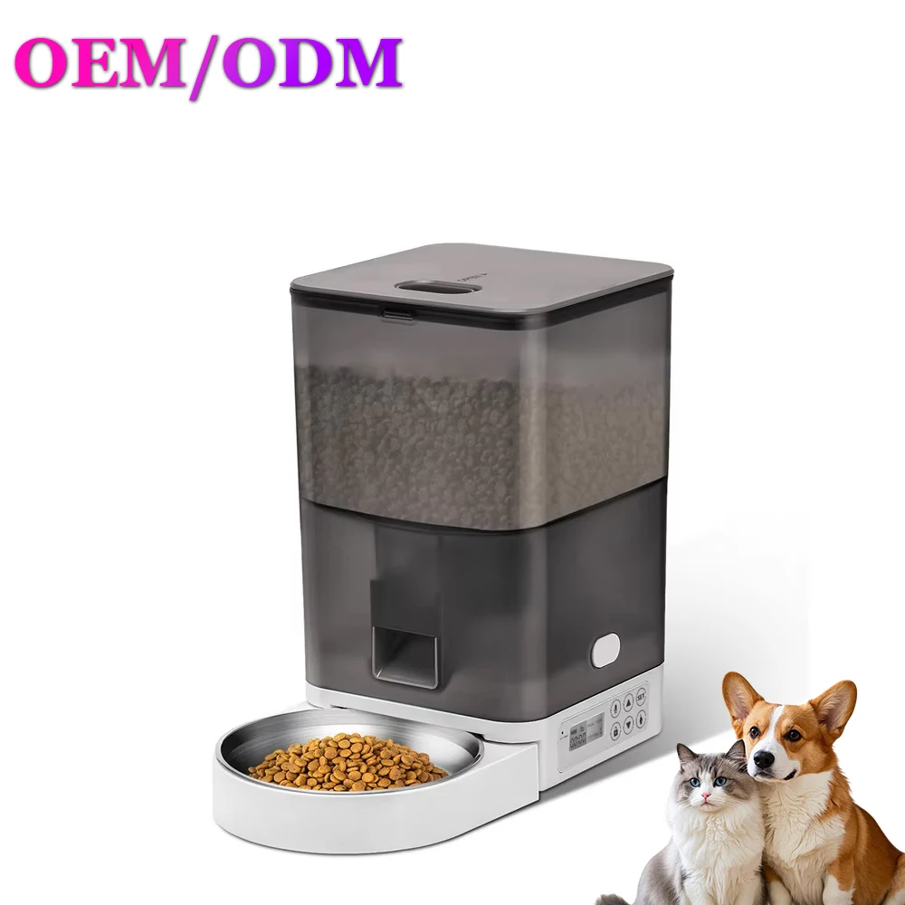 Smart Automatic Pet Feeder 3L Large Capacity Semi-Transparent Storage Bin for Dogs Cats Battery/Charge Solid Timed Portioned