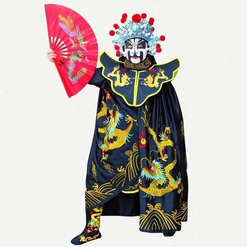 Sichuan Opera Face Changing Costume Full Set with Automatic Mask Props Traditional Chinese Peking Opera Performance Outfit