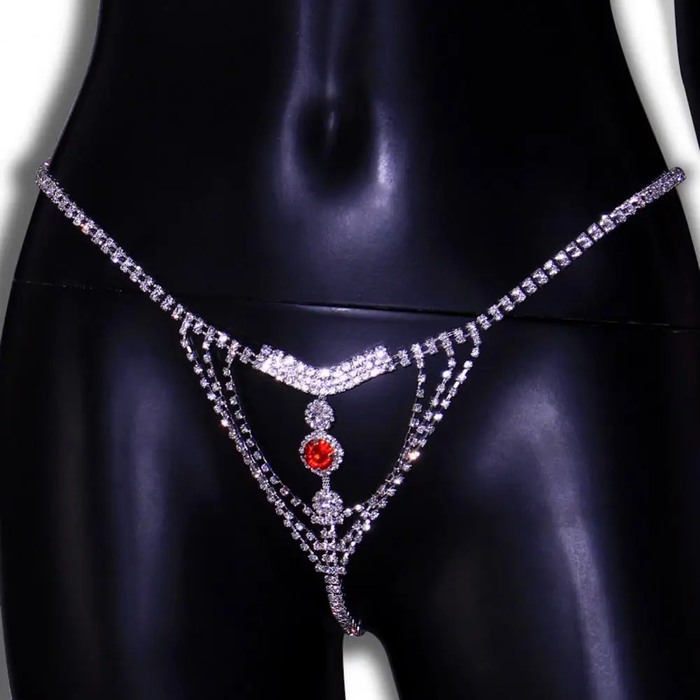 Rhinestone Panty Chain Adjustable Length Brief Chain Strap with Sparkling Rhinestones Sexy Women Body Chain Jewelry Gift