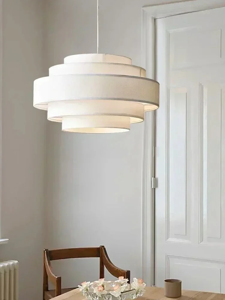 Nordic Fabric Pendant Lamp Wabi Sabi Led Chandelier For Living Room Bedroom Home Decor White Cloth Pendant Lamp