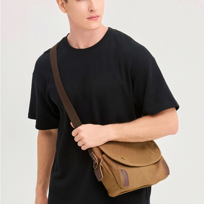 Multi-functional Casual Messenger Bags Men Canvas Leisure Men Shoulder Bags Vintage Small Crossbody Satchel Bag For Male