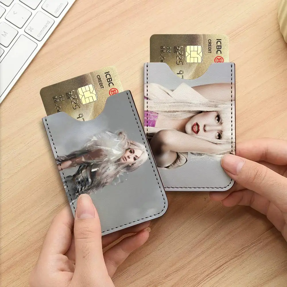 L-Lady G-Gaga Singer Creative Printed with Leather Protective Case Business Portable Letter Pattern Leather Credit Bags