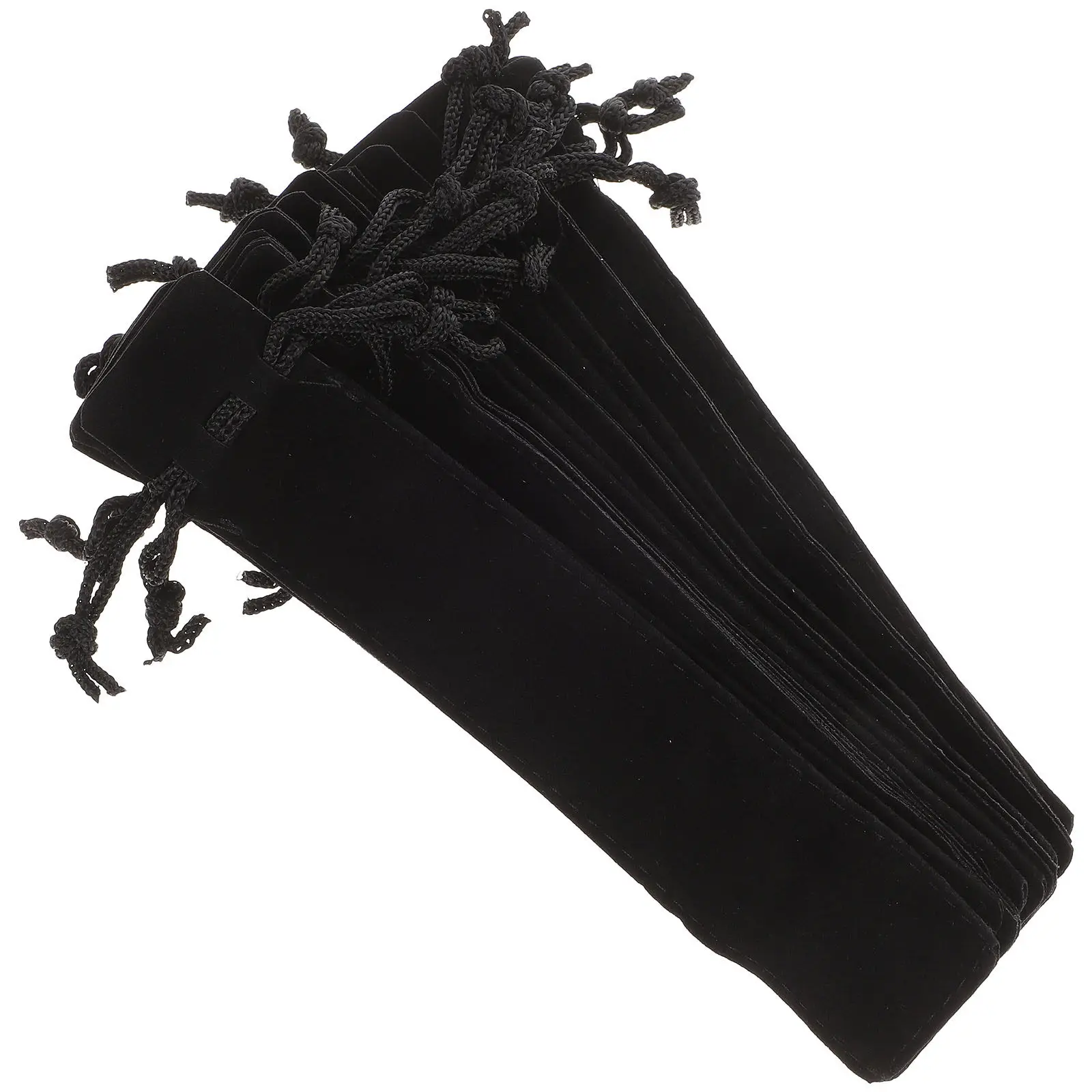 15Pcs Black Drawstring Pen Bag Premium Lint Material Scratch-Proof Portable Pen Storage Pouch for Fountain Pens Ballpoint Pens