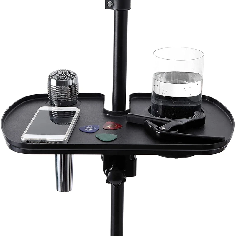 Sound Card Tray Microphone Stand Clamp On Live Broadcast Mic Rack Clip With Drink Holder And Microphone Holder