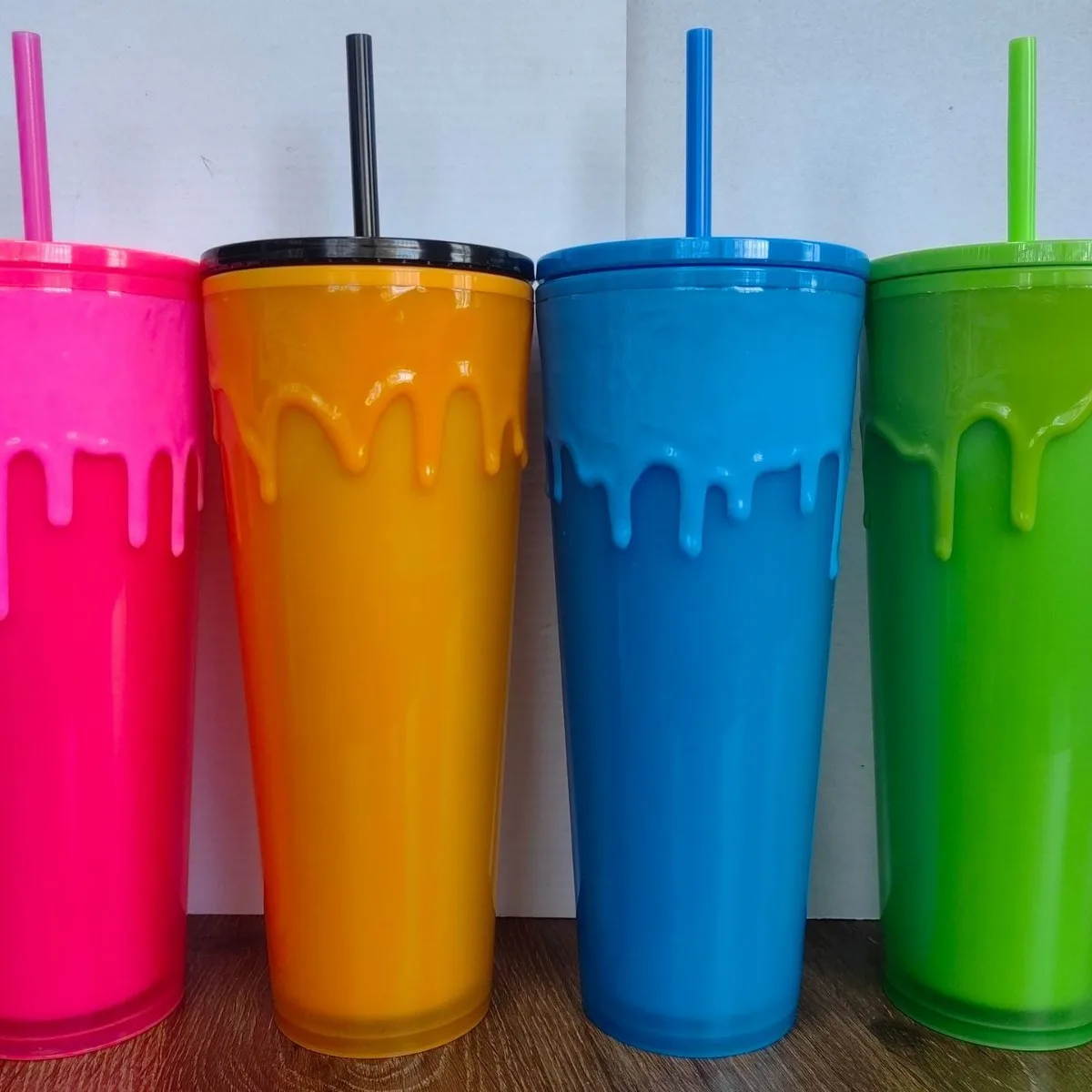 double wall DIY 24oz 700ml 710ml luminous glowing plastic lava tumbler cup magma tumbler cup glow in the dark