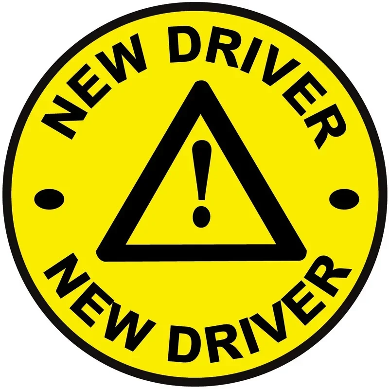 1 Piece/new Design Beware New Drivers Triangle Sign Warning Keep Distance Round Yellow Car Decal PVC, 13cm