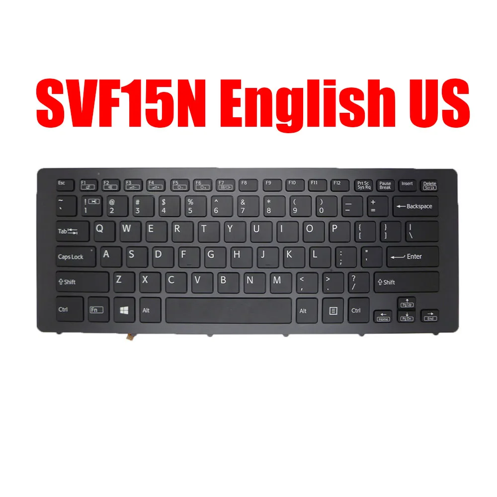 English US Laptop Keyboard For SONY SVF15N 149265321USX 9Z.NABBQ.801 149265311US 9Z.NABBQ.701 149264921US With Backlit New