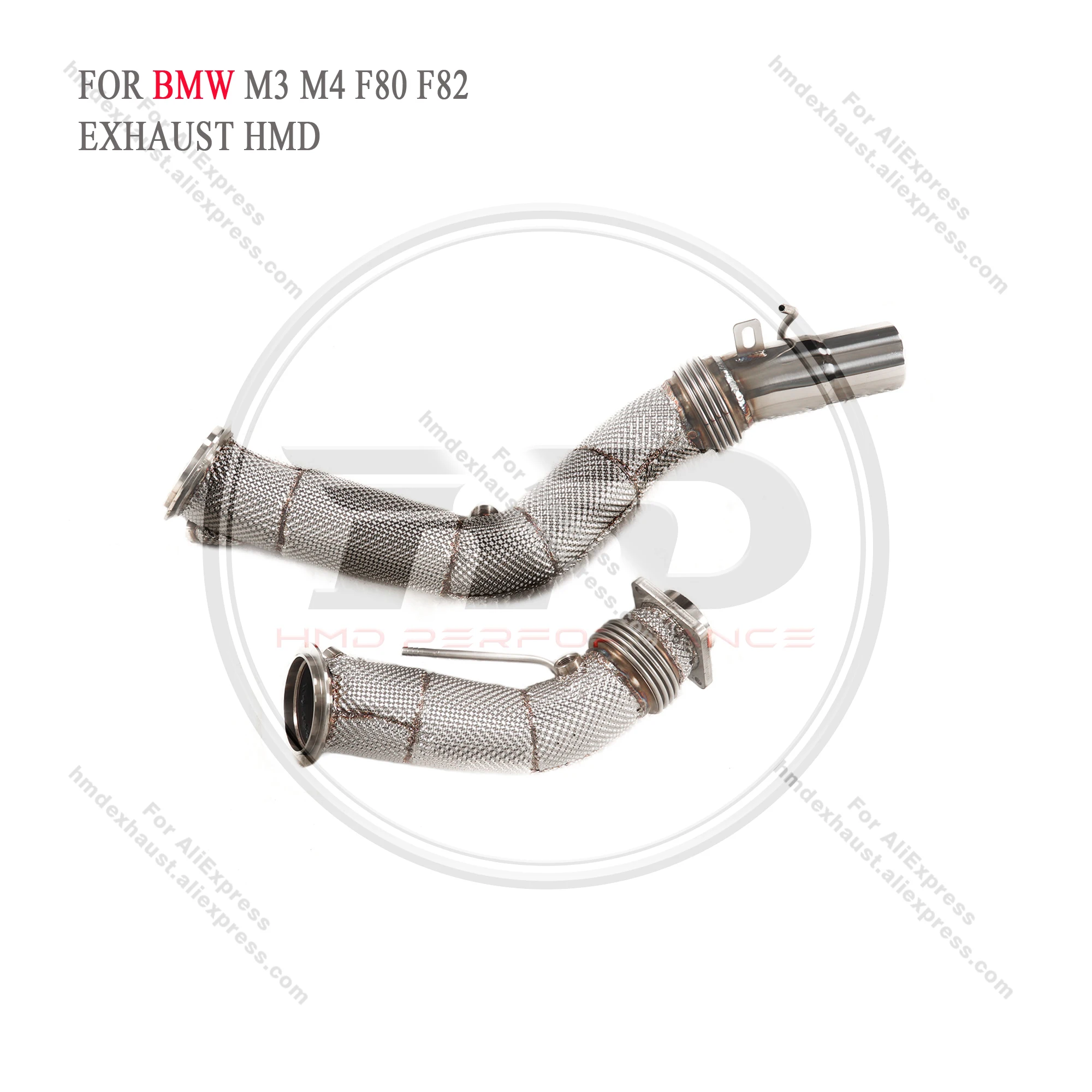 HMD 2014+ For BMW M3 M4 F80 F82 S55 3.0T stainless steel heat shield Without catalytic Downpipe Factory direct sales