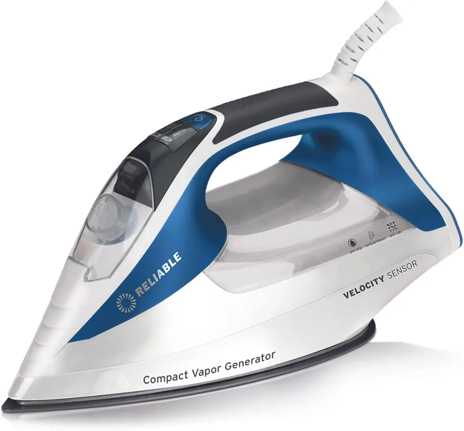 Velocity 240IR 1800W Steam Iron - Compact Vapor Generator Home Steam Iron for Clothes, Sewing, Quilting and Crafting Ironing, An